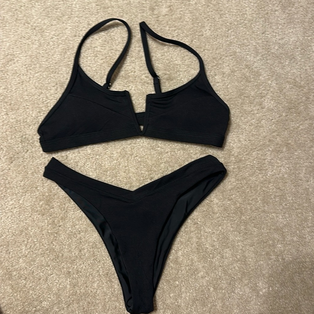 Black Bikini: Top and Bottom size medium